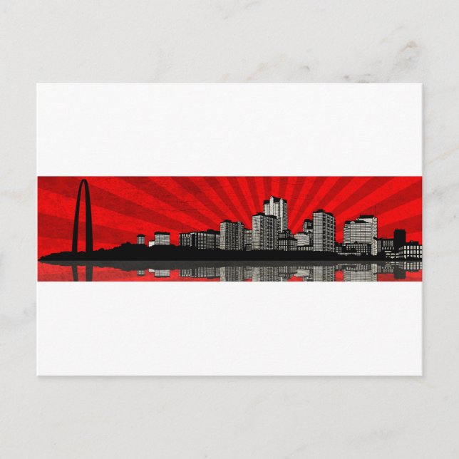 St. Louis Skyline Postcard (rot) Postkarte (Vorderseite)