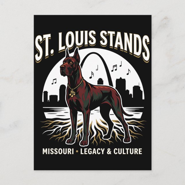 St. Louis Stands Great Dane Cultural Legacy Art Postkarte (Vorderseite)
