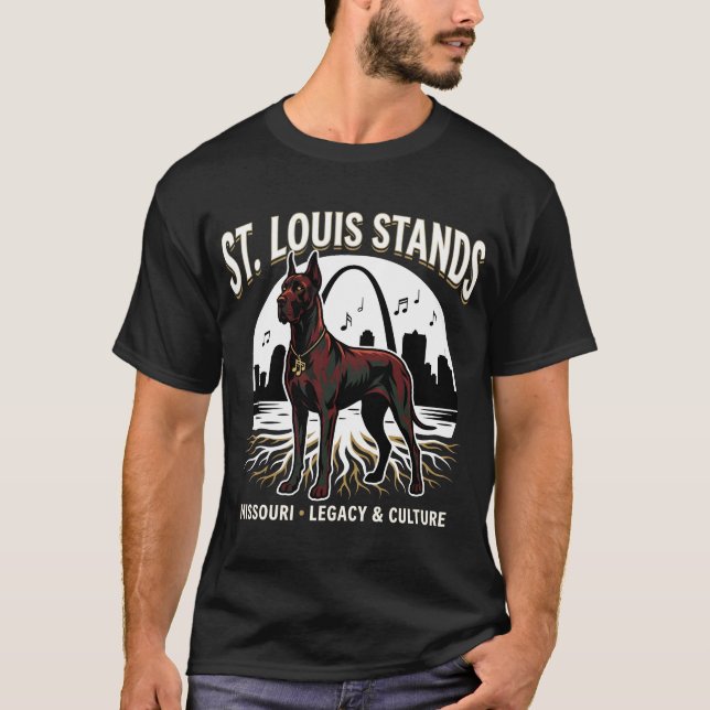 St. Louis Stands Great Dane Cultural Legacy Art T-Shirt (Vorderseite)