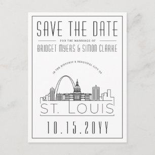 St. Louis   Stilisierte Skyline Save the Date Postkarte