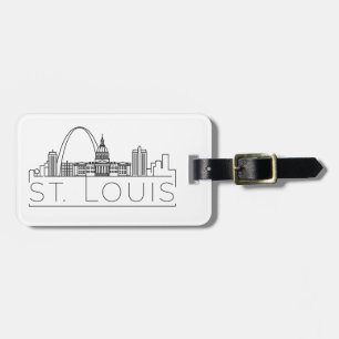 St. Louis Stylized City Skyline Gepäckmarke Gepäckanhänger