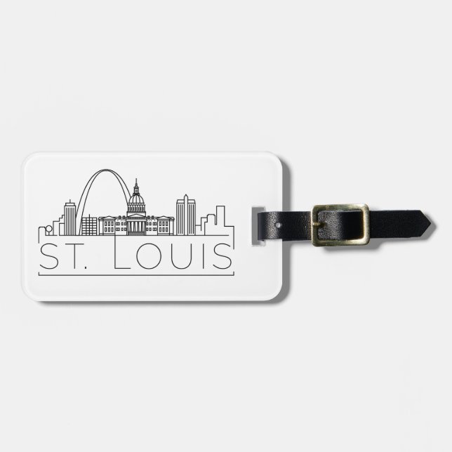 St. Louis Stylized City Skyline Gepäckmarke Gepäckanhänger (Vorderseite horizontal)