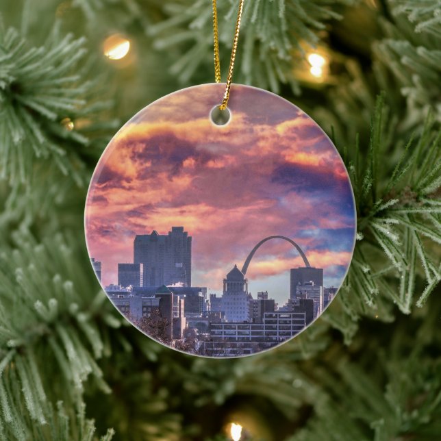 St. Louis Sunrise Keramik Ornament (Baum)