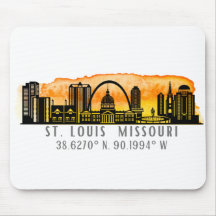 St. Louis Sunset Skyline Map Koordinaten
