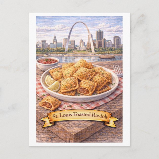 St. Louis Toasted Ravioli (American Food Series) Postkarte (Vorderseite)