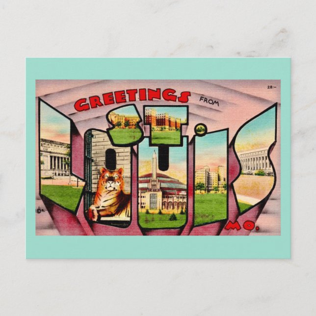 St Louis Vintage Postkarte (Vorderseite)