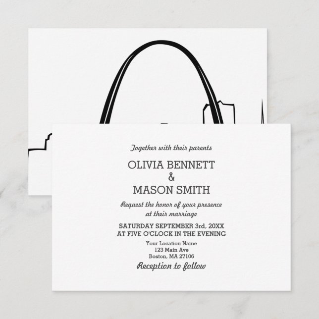 St Louis Wedding Einladung Missouri Saint Louis (Vorne/Hinten)