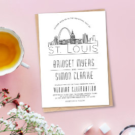 St. Louis Wedding | Stilisierte Skyline-Einladung Einladung