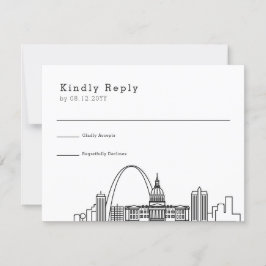 St. Louis Wedding | Stilisierte Skyline-UAWG RSVP Karte