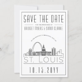 St. Louis Wedding Stylized Skyline Save the Date Einladung