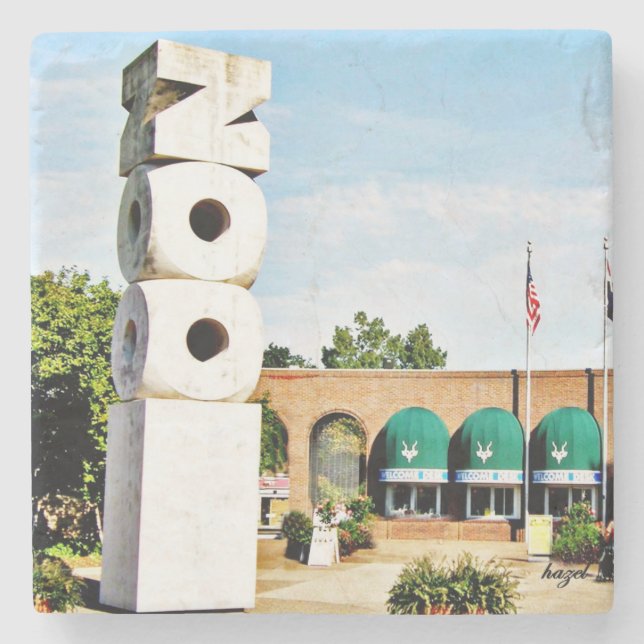 St. Louis Zoo, Zoo, Saint Louis Untersetzer, Steinuntersetzer (Vorderseite)