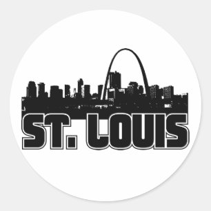 St.- LouisSkyline Runder Aufkleber