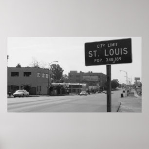 St.- Louisstadt-Grenzen auf natürlicher Poster
