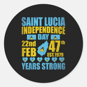 St. Lucia 47. Unabhängigkeitstag Lucianischer Stol Runder Aufkleber