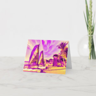 St Lucia Beach Pop Art Karte