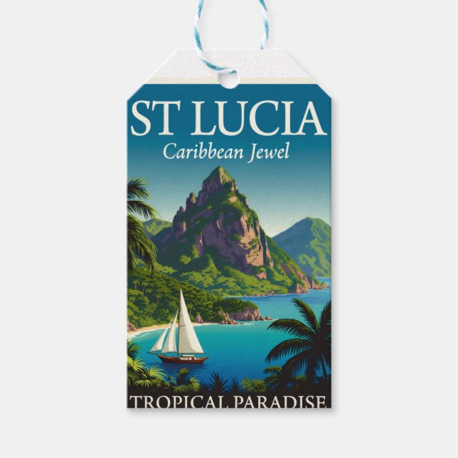 St Lucia Caribbean Jewel  Geschenkanhänger (Vorderseite)