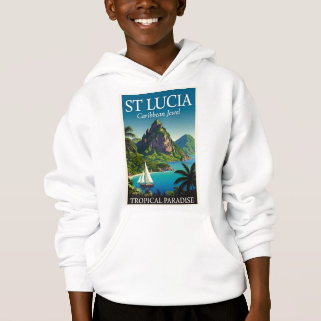 St Lucia Caribbean Jewel  T-Shirt Hoodie (Vorderseite)