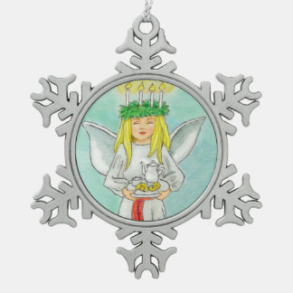 St. Lucia Day Advent JL Biel Schneeflocken Zinn-Ornament