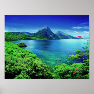 St. Lucia Die Pitons Poster
