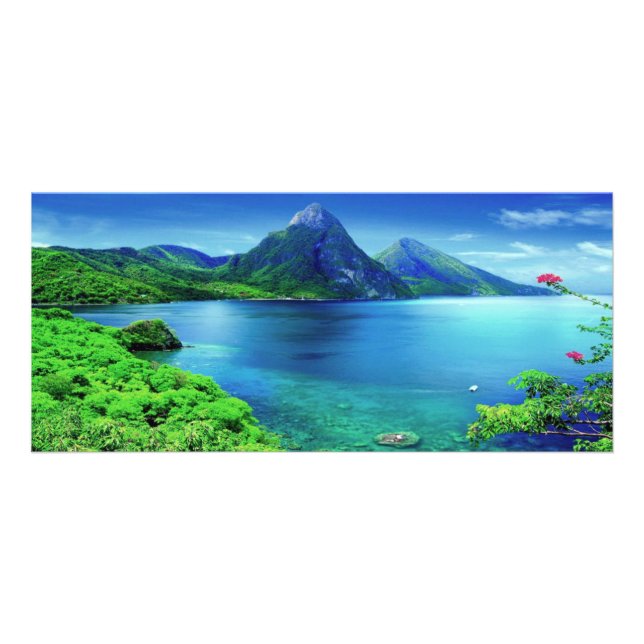 St. Lucia Die Pitons Werbekarte (Vorne)
