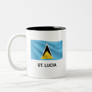 St. Lucia Einfache Flagge Täglicher Stolz Zweifarbige Tasse