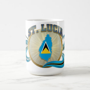 St. Lucia Emblem Karibischer Stolz Fan-Ausrüst Kaffeetasse