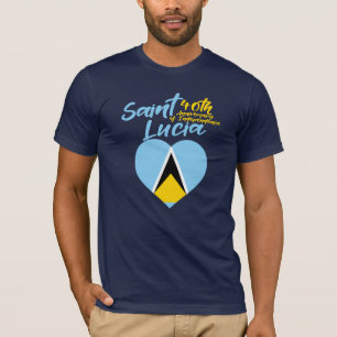 St. Lucia Flag 40. Unabhängigkeitstag T-Shirt
