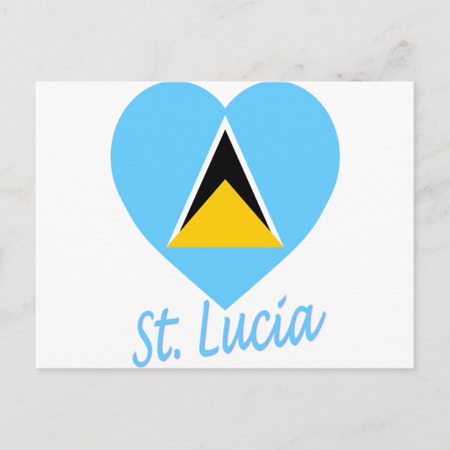 St. Lucia Flag Herz Postkarte (Vorderseite)