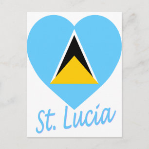 St. Lucia Flag Herz Postkarte