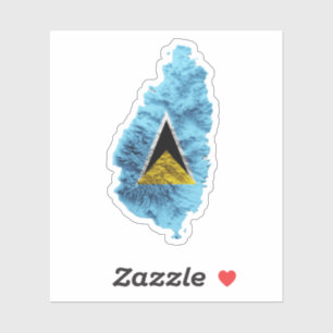 St Lucia Flag Karte Aufkleber