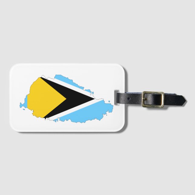 St Lucia Flag Karte Gepäckanhänger (Vorderseite (Horizontal))