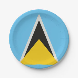 St. Lucia Flag Pappteller