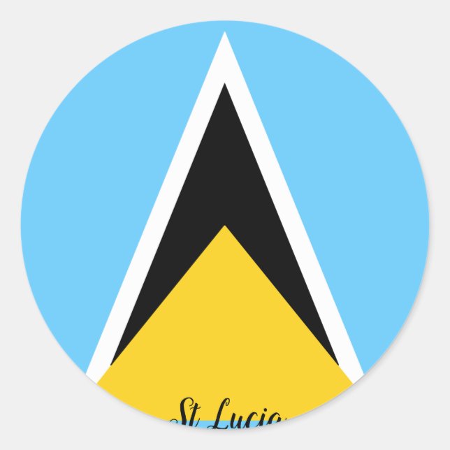 St. Lucia Flag Runder Aufkleber (Vorderseite)