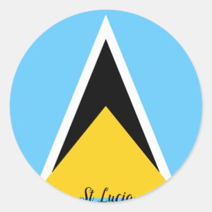 St. Lucia Flag Runder Aufkleber