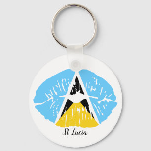 St. Lucia Flag Schlüsselanhänger