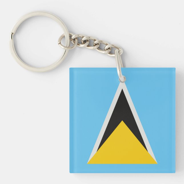 St. Lucia Flag Schlüsselanhänger (Vorderseite)