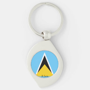 St. Lucia-Flag-Schlüsselanhänger Schlüsselanhänger