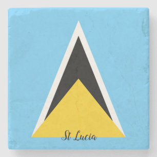 St. Lucia Flag  Steinuntersetzer
