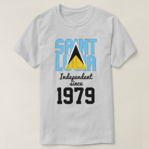 St. Lucia Flag Unabhängigkeit Feier T-Shirt
