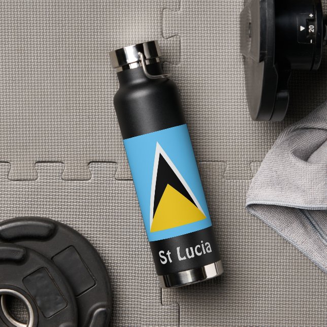 St Lucia Flag Wasser Flasche (Fitnessstudio)