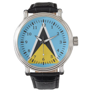 St Lucia Flag Watch Armbanduhr