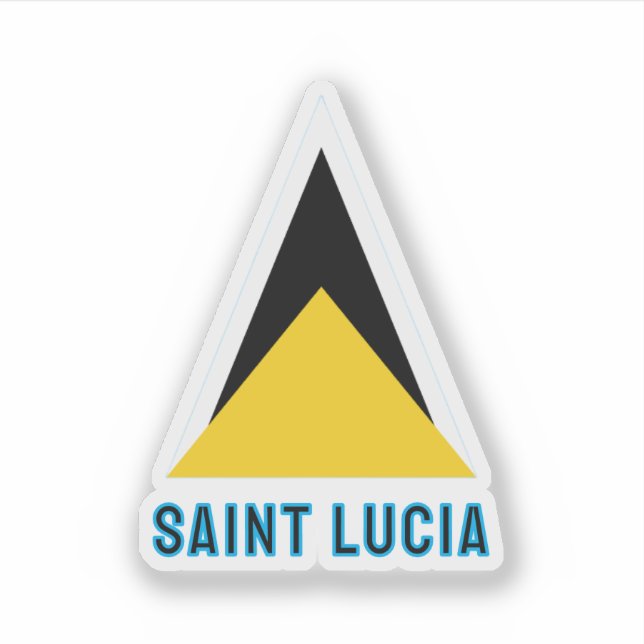 St. Lucia-Flagge Aufkleber (Vorderseite)