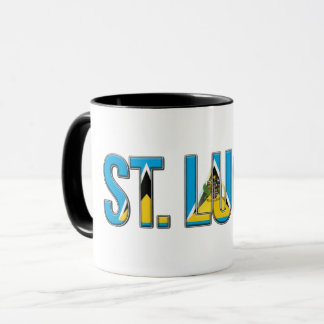 St. Lucia-Flagge Text | Karibischer Stolz Design Tasse