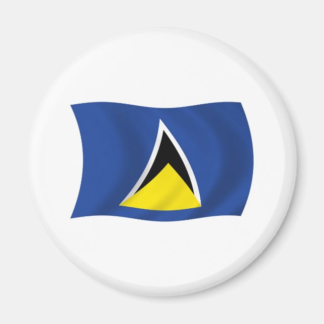 St. Lucia Flaggenmagnet Magnet (Vorne)