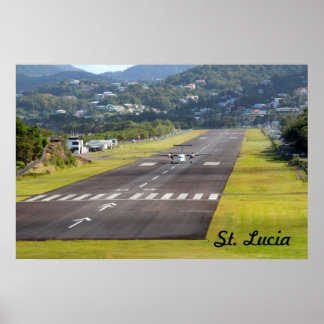 St. Lucia Flugzeug und Airstrip Foto Poster