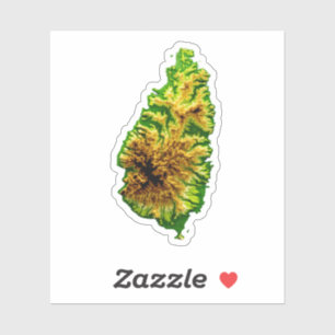 St Lucia Green Map Aufkleber