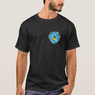 St Lucia Herzklopfen mit St. Lucian Flag T-Shirt