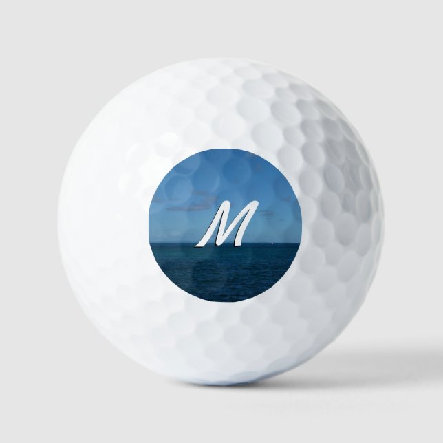 St. Lucia Horizon Blauer Ozean Golfball (Vorderseite)