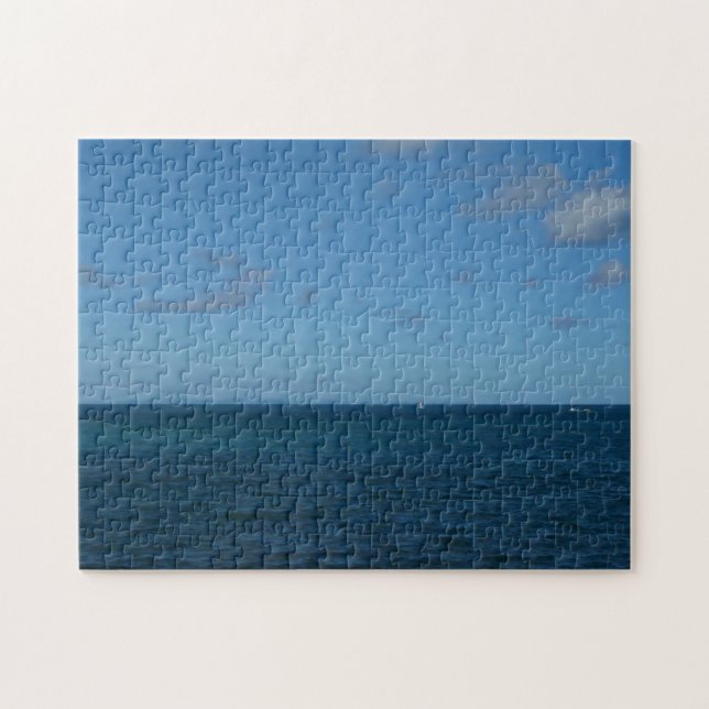 St. Lucia Horizon Blauer Ozean Puzzle (Horizontal)