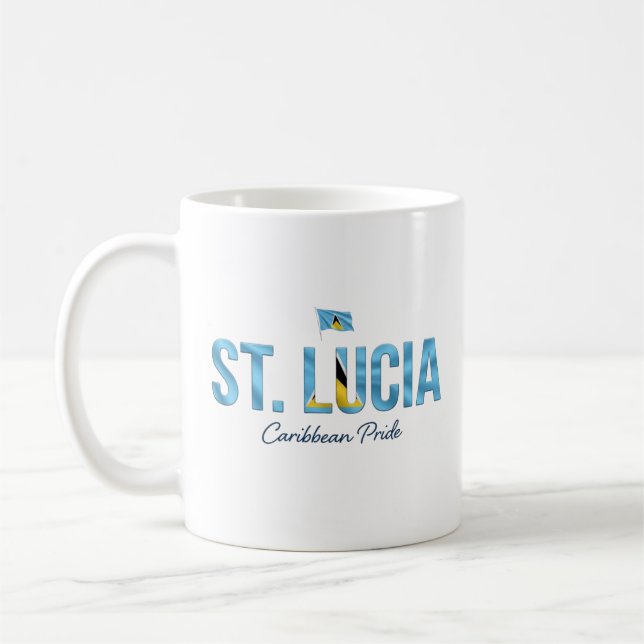 St. Lucia Insel Name | Täglicher Stolz Kaffeetasse (Links)